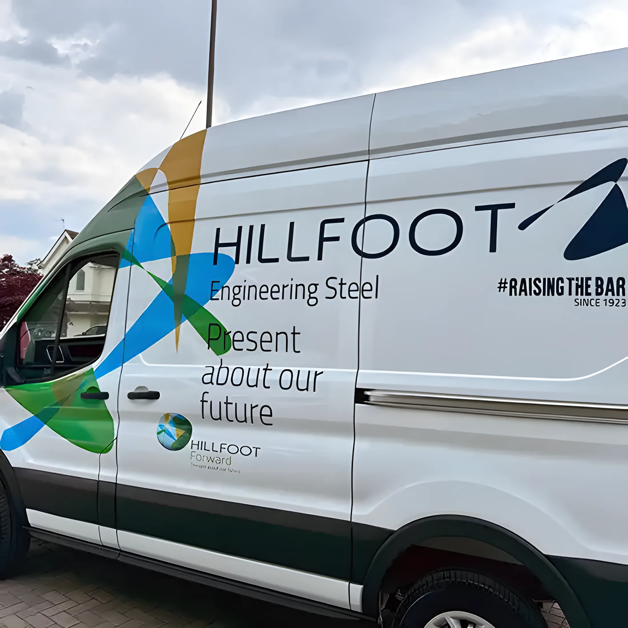 Van Signage – Hillfoot Engineering Steel Ford Transit with branded van signage