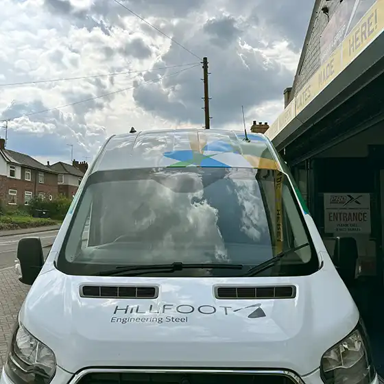 Front of the Hillfoot Engineering Steel Transit